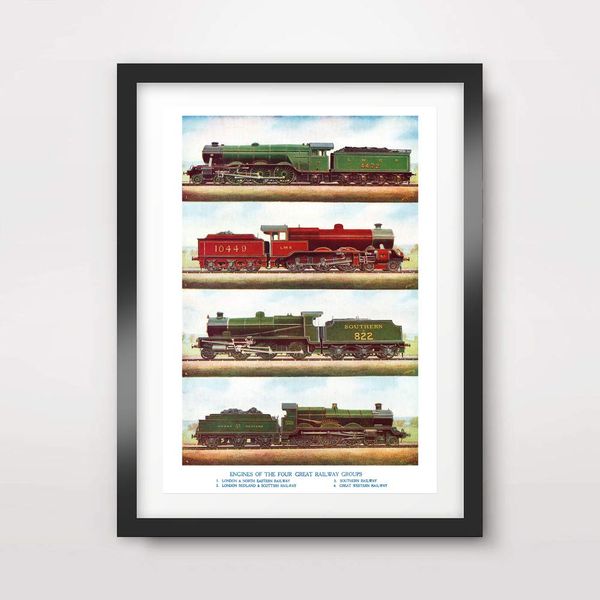 BRITISH STEAM ENGINES RAILWAY TRAINS ART PRINT Poster Home Decor Wall Picture A4 A3 A2 (10 Sizes)