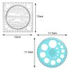 2 Piece Set Plastic Mathematics Drawing Ruler Circle Drawing Tool Multifunctional Geometric Ruler for School Office Supply