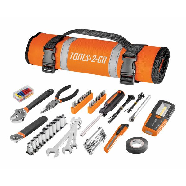Tools2Go 83 Piece Tool Set with Roll-Up Pouch for Motorcycle, Auto, ATV - 240119