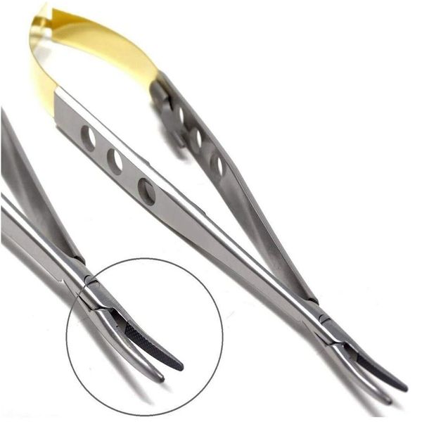 T/C Professional Grade CASTROVIEJO MICRO NEEDLE HOLDER Driver 7" CURVED