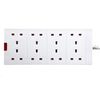 Masterplug Eight Socket Extension Lead with Power Indicator, 2 Metre, White