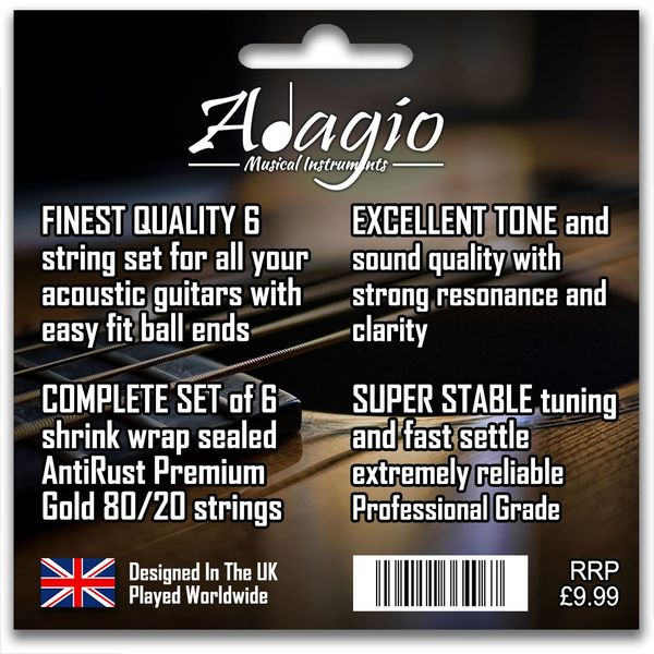Adagio Premium Acoustic Guitar String Set ANTIRUST 10-47