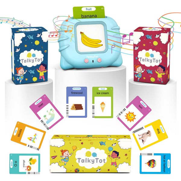 TalkyTot 510 Words Talking Flash Cards for Toddlers 1-3, Pocket Speech for Toddlers, Card Early Education Device, Phonics Flash Cards, Word Learning Toys for Toddlers 1-3, Pocketspeech