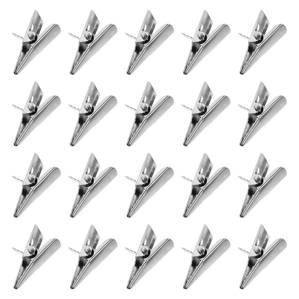 Happyyami 50pcs Metal Alligator Clips Metal Alloy Clip Crocodile Clamps for Xmas Christmas Tree Ornament Memo Photo Picture Clips Holder Christmas Crafts