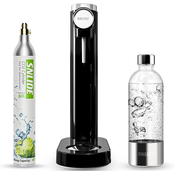 SNLIDE Soda Maker, Soda Water Machine with 1000ML Pet Bottle & DIY Stickers