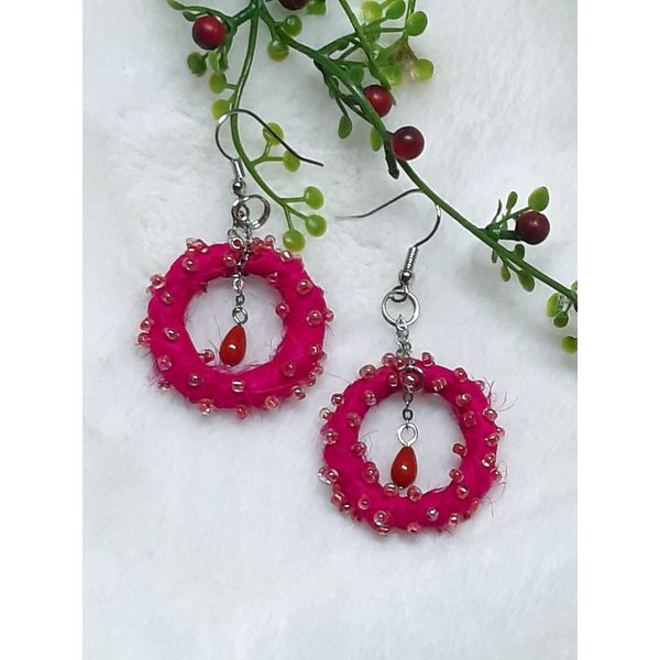 Unique silk fabric earrings