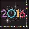 Creative Converting New Year Sparkle Beverage Napkins, Black