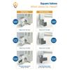 Angled Brushed Nickel Cubic Radiator Towel Rail Valves