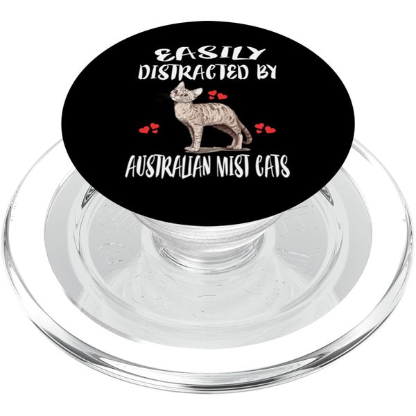 Easily Distracted By Australian Mist Cats PopSockets PopGrip for MagSafe