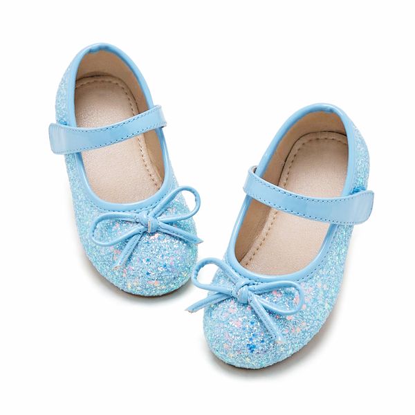 Otter MOMO Toddler/Little Girls Mary Jane Ballerina Flats Shoes Slip-on School Party Blue Dress Shoes Size 13