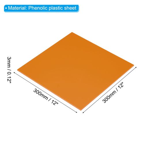 PATIKIL 300x300x3mm Phenolic Plastic Board, 1 Pcs Resin Laminated Sheet Plate Board PCB for Electrical Electronic Fixtures DIY and Crafts, Orange Red