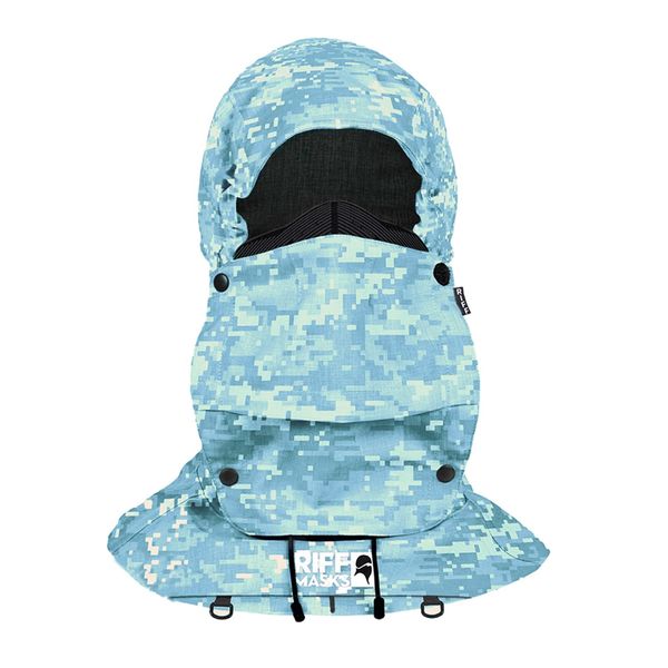 Riff Masks UPF Sun Protective Hood (Blue Camo, Medium)