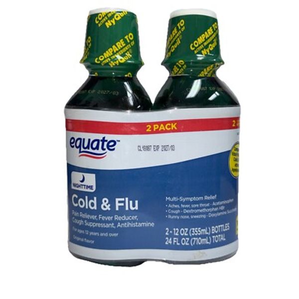 Equate Nighttime Cold & Flu 2 Pack - 12 Oz Each