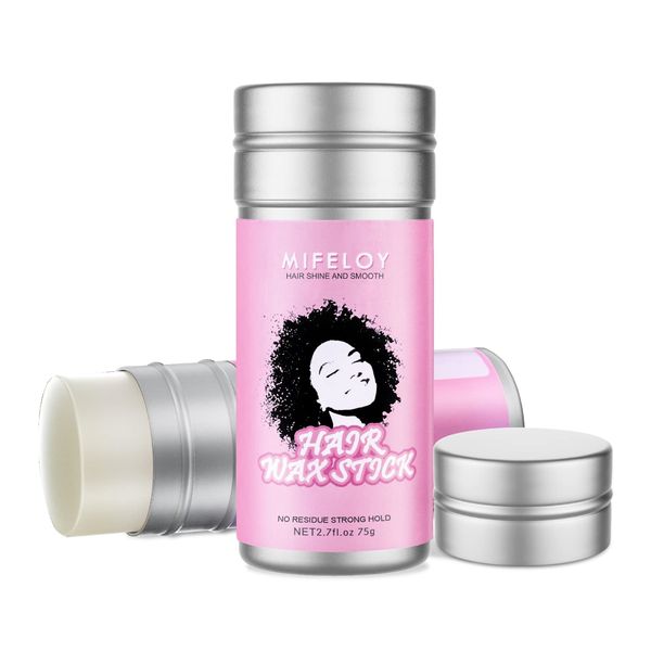 Damen Haarwachs Stick, 2.7 fl.oz Haarstyling Wachs Stick, Modellierung Haar Pomade für Perücken Babyhaar Frizz Flyaways krauses, Hair Styling Rand Edge Kontrolle Glue Haarcreme, Finishing Frisur Gel