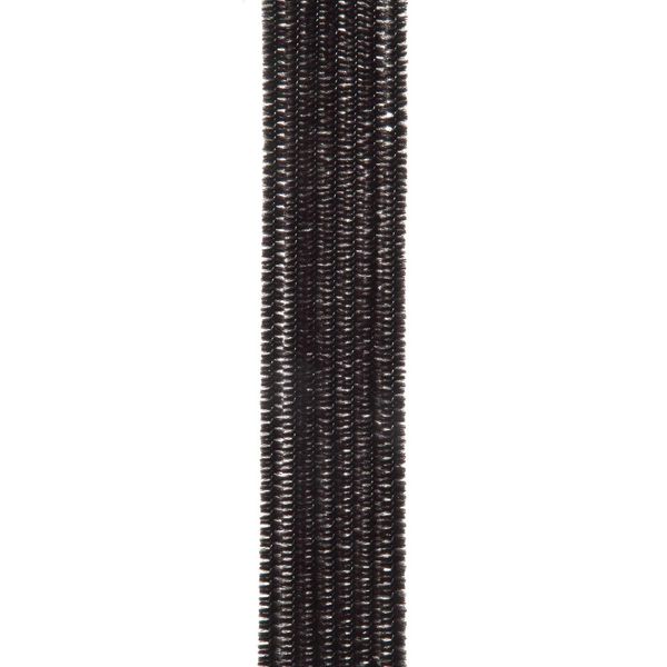 Chenille Stems - 6mm - Black - 12 inches - 100 Pieces