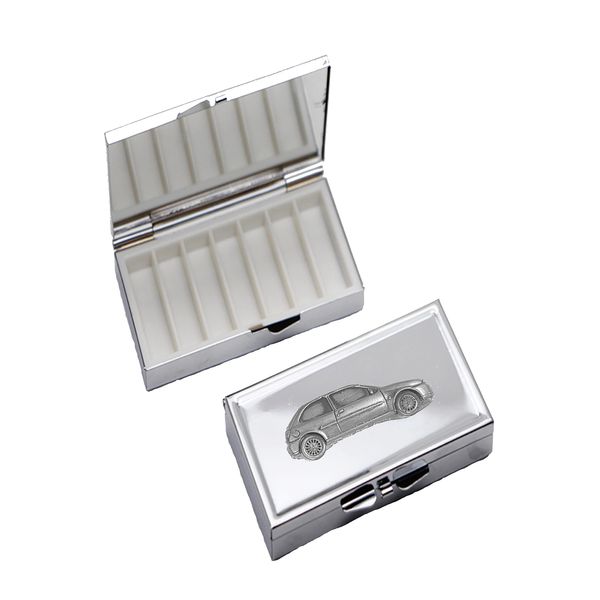 Fiesta Reft 3D Pewter Effect Car On A Mirrored 7 Day Pill Box