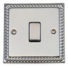 Georgian Polished Chrome Light Switch (1 Gang/Black Insert/Chrome Switch) - MC301