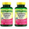 Spring Valley Cranberry Extract For Urinary Tract Health,Dietary Supplement,Antioxidant Health, 60 Count, 500 mg per Capsule (Pack of 2)