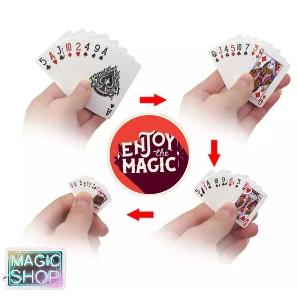 Magic Trick Shrinking Cards Big to Small Gimmick Magician Prop Close Up T6