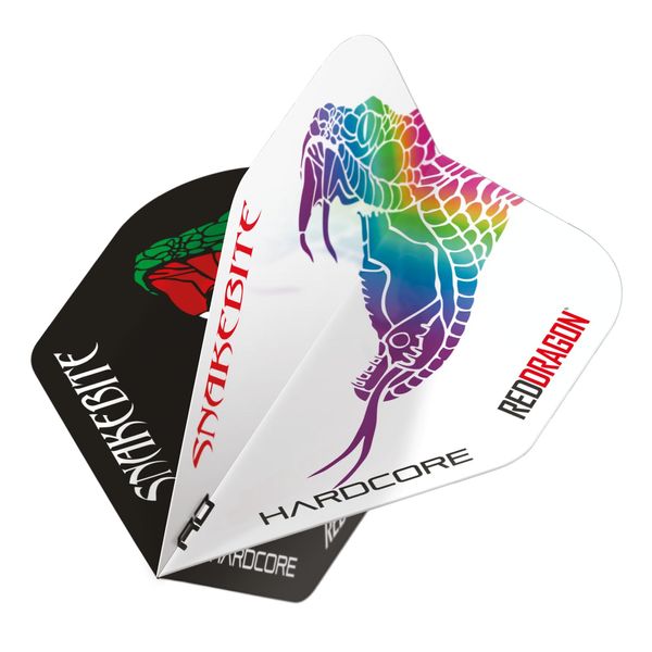 RED DRAGON Yin Yang Double Sided Peter Wright Snakebite Black & White Standard Dart Flights 3 Sets Per Pack (9 Dart Flights in total)