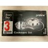 Pristine Stainless Steel 3 Pcs Induction Base Cookware Set