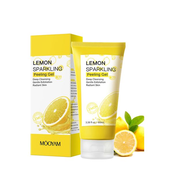 Lemon Sparkling Peeling Gel, Peeling Gel Face Exfoliator,Lemon Water And Sparkling Water Skin Purifying Exfoliater, Dead Skin Remover for Face, Sebum Clear Pore Care, Soothing & Refreshing,Exfoliating