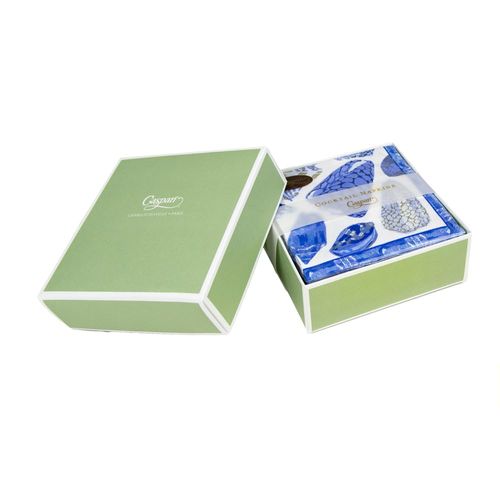 Caspari Coquillage Blue Boxed Cocktail Napkins - 40 Per Box