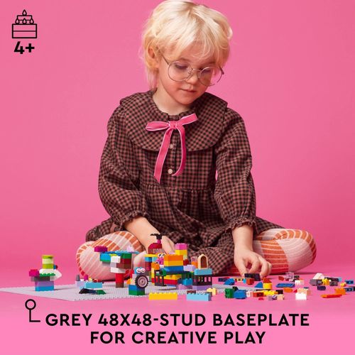 LEGO Classic Gray Baseplate Square 48x48 Stud Foundation to Build, Play, and Display Brick Creations, Great for City Streets, Castle, and Mountain Scenes, 11024