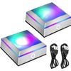 EEEKit LED Light Base for Crystal, 2 Pack 6 Colour Square Light Display Stand for Glass Art (Flat Base & Concave Base)