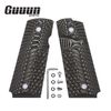 Guuun G10 Grips for 1911 Compact/Officer, OPS Eagle Wing Texture - Green/Black