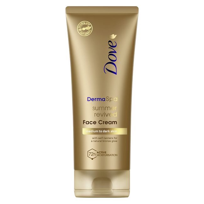 Dove DermaSpa Face Cream for natural bronze glow Summer Revived medium to dark self-tan 75 ml