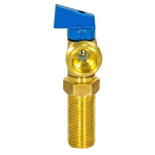 Brass Outlet Box Blue Handle Washing Machine Valve 1/2 Inch MIP x 3/4 Inch MH...