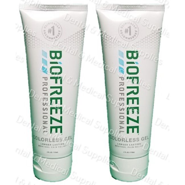 2 Biofreeze Professional 4 oz Gel COLORLESS Tube  EXP 12/2024 + FREE SHIPPING