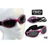 Womens Padded Folding Motorcycle Riding Goggles Hot Pink Animal Pattern Frames