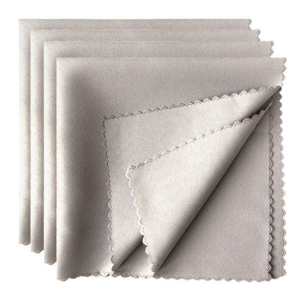 Aisszhao Napkins Cloth-Table Napkin Dinner Cloth Napkins Dinner Napkins Durable Hotel Quality Table Cloth,Christmas Dining Decoration for Home,Wedding,Hotel,Banquet Parties,Xmas Events (Silver Gray)