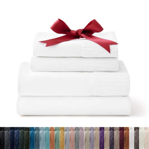 Bedsure Twin XL Sheet Sets Dorm Bedding - 3 Pieces Soft Extra Long Twin Sheets, Hotel Luxury, Easy Care Microfiber for Women, Men, Kids and Teens, Bright White
