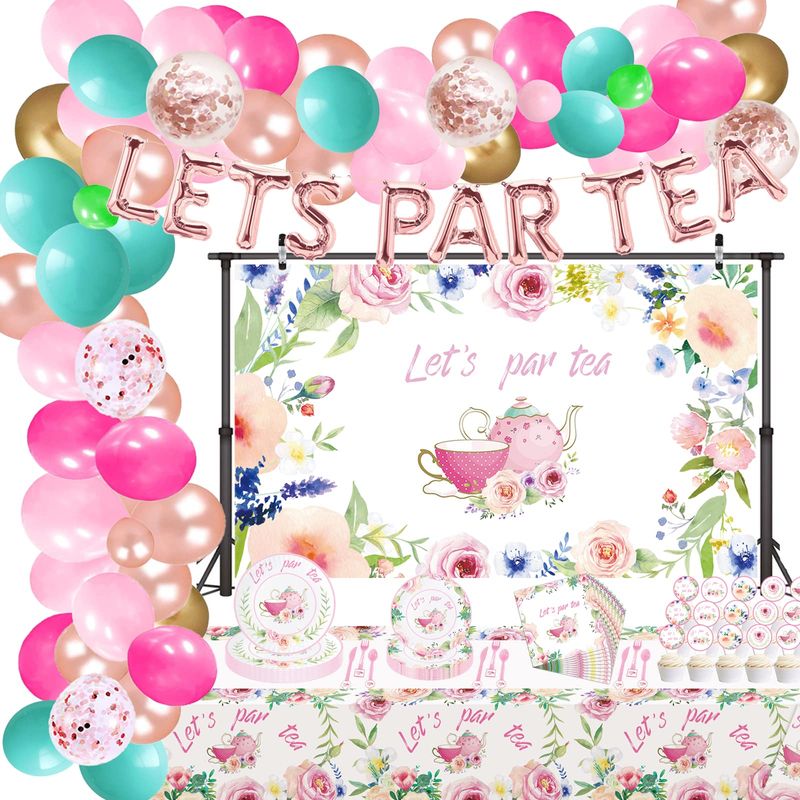 227 Pcs Let's Par Tea Party Supplies, Tea Time Balloons Arch Garland ...