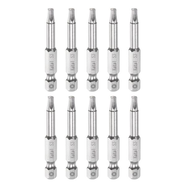 uxcell S3 Square Screwdriver Bit 1/4" Hex Shank, 2" Length, Magnetic, Screwdriver, Electric Tool