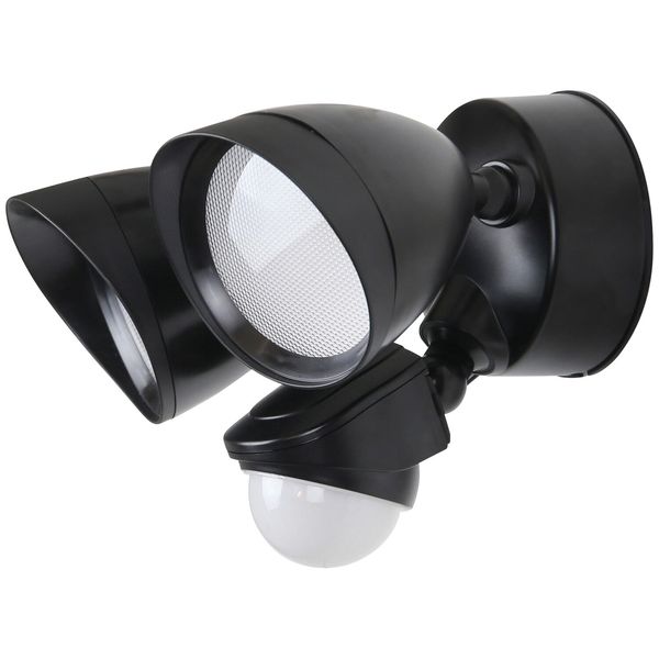 LED Dual Head Security Light with Photocell & Motion Sensor, 20W 1800LM, Black