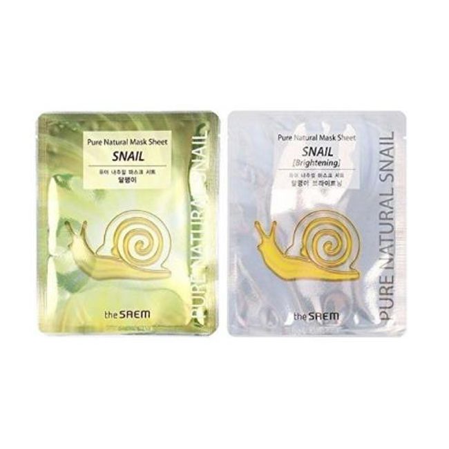 The Saem Pure Natural Mask Sheet [Snail/Snail Brightening] (10 sheets)