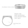 Tuscany Silver Women's Rhodium Plated 15.5mm x 4.5mm Rectangular Signet Ring #K