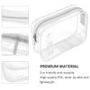 2pcs Clear Travel Toiletry Bag TSA Approved Quart Size Travel Bag Airport Carry On Liquid Bag Clear Shower Bag Transparent Toiletries Bag Plastic Airport Security Toiletry Bags(White)