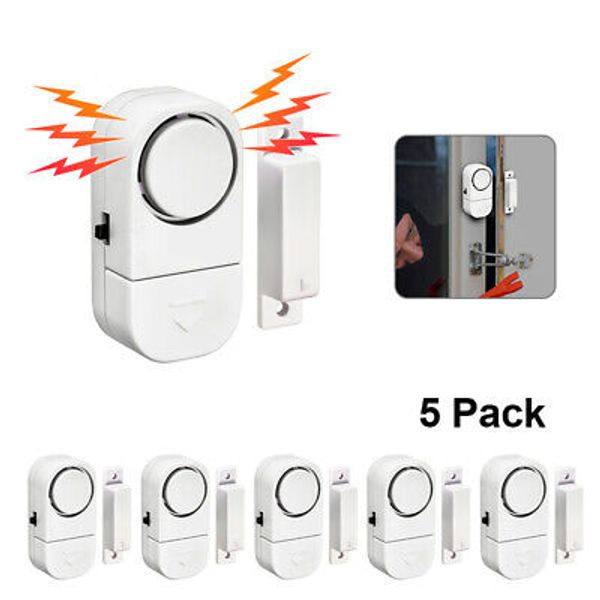 5 Pcs Wireless Window/Door Magnetic Sensor Detect Home Security Alarm System