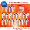 20 X  1/4"-3/8" Male Elbow Fitting Connector Push In Thread RO Under-sink