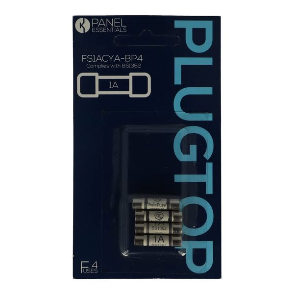 FS1ACYA-BP4 | PANEL ESSENTIALS BLISTER PACKED 1A BS1362 FUSES 4PCS