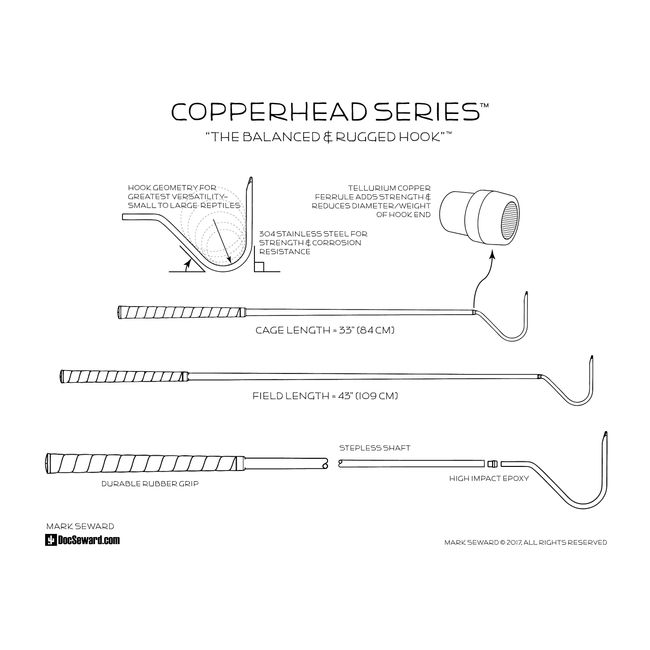 DocSeward Snake Hook, Copperhead Series for Catching, Controlling, or  Moving Snakes, Stainless Steel & Copper, Field Length (43 inches)