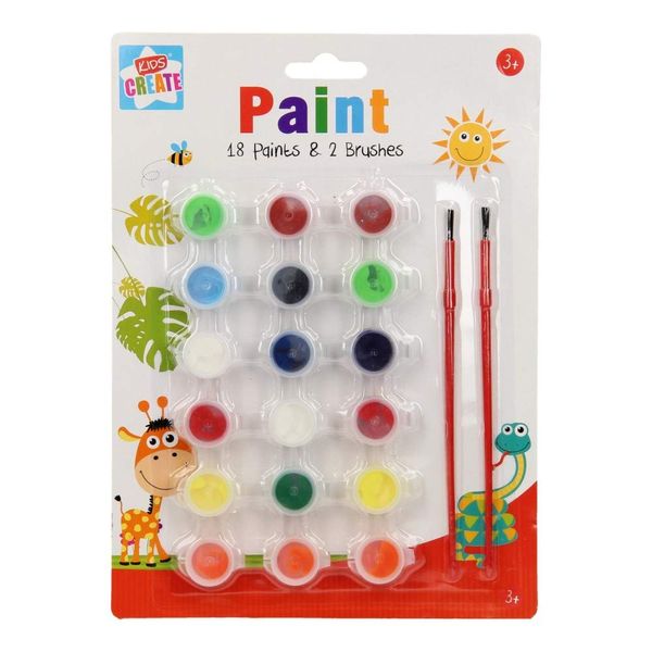 Anker Kids Paints and Brush, Multi-Colour, 18