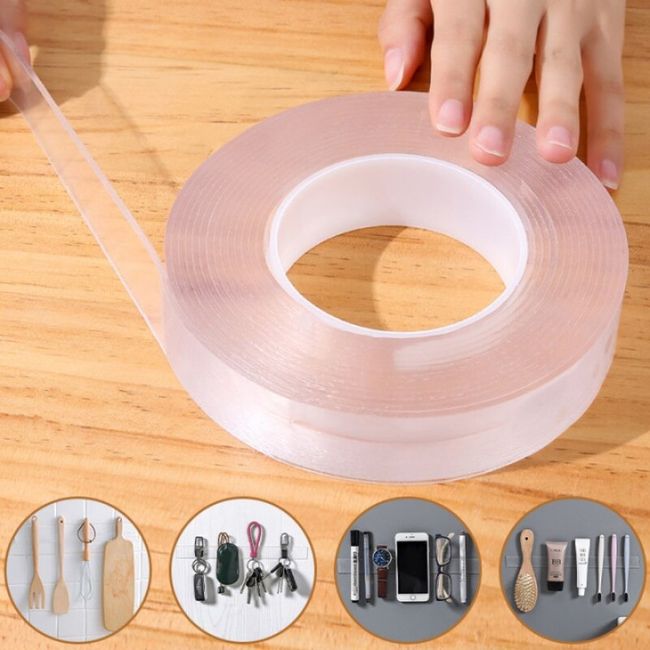 1/2/3/5M Nano Tape Double Sided Tape Transparent Reusable Waterproof  Adhesive Tapes Cleanable Kitchen Bathroom Accessories