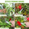 WORKPRO 2PCS Garden Pruning Shear 8.5" Straight Blade Scissor & 8" Bypass Pruner