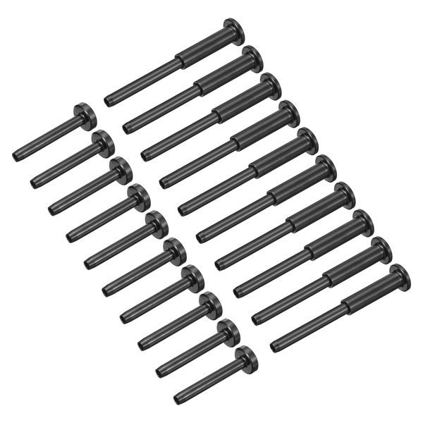 sourcing map 10 Pack Black Invisible Cable Railing Kit, T316 Stainless Steel 1/8" Swage Tensioner, Terminal Hidden for 2"x2", 4" x4" Wood/Metal Deck Post, Cable Railing